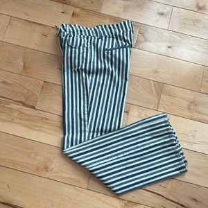 Anthropology Blue Striped flare pants Size 30